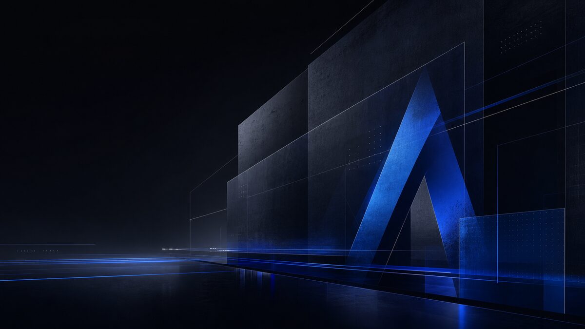 Formes architecturales cobalt inspirées du symbole Archidoxe